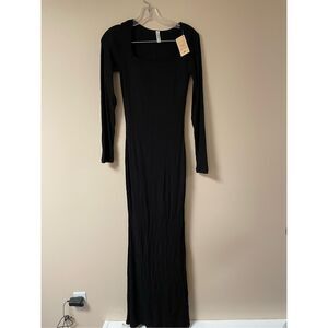 Popilush Women’s Large Black Shapewear Long sleeve Maxi Dress Brand New